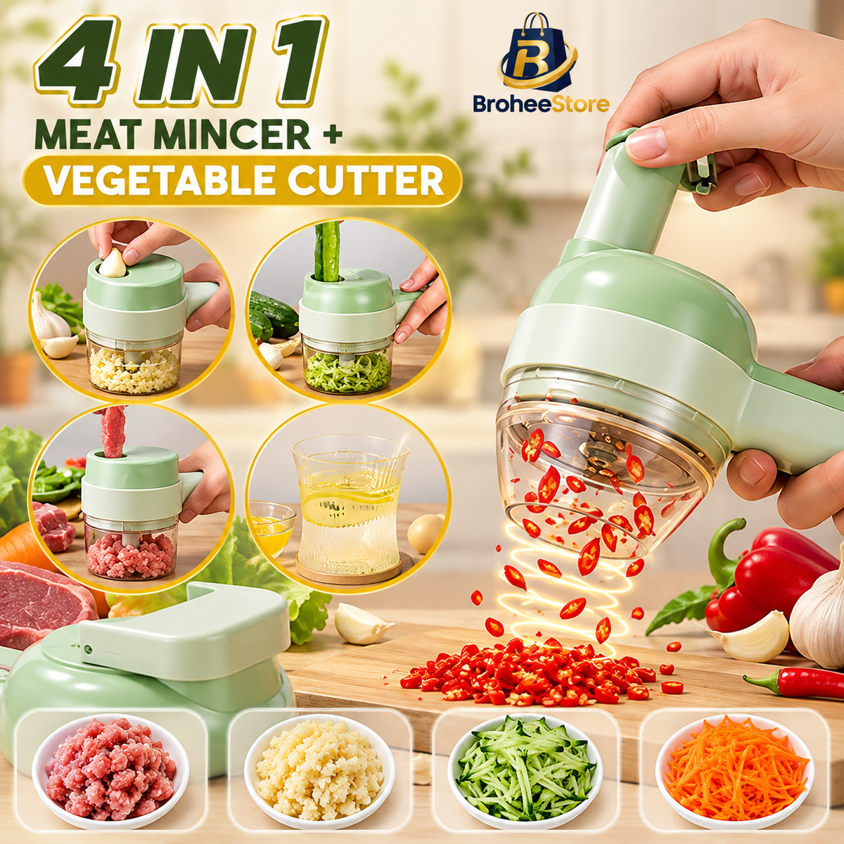 4 In 1 Electric Wireless Grinder