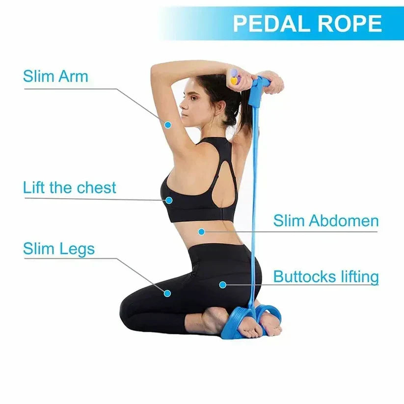 Pedal Resistance Band Tummy Trimmer - (Random Colors)