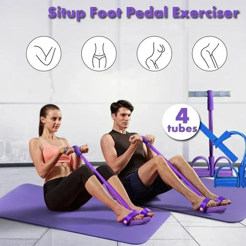 Pedal Resistance Band Tummy Trimmer - (Random Colors)