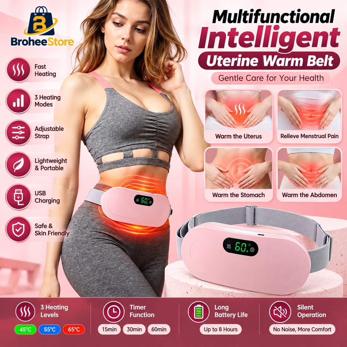 Period Cramp Relief Belt & Massager