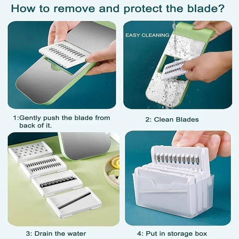 5-in-1 Manual Vegetable Slicer & Chopper for Kitchen